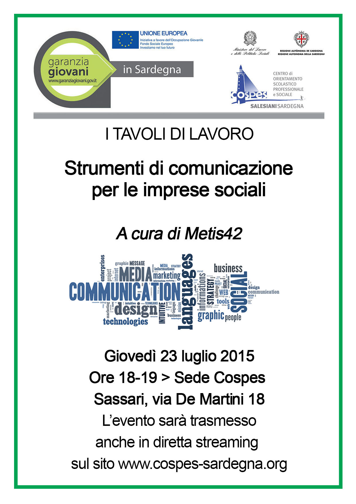 Le imprese sociali e i nuovi strumenti della comunicazione. Se ne parla il 23 luglio, anche via web!